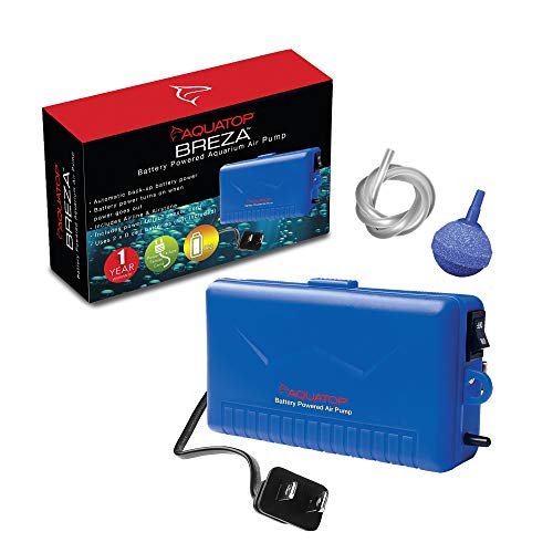 Aquatop BREZA Battery Powered Air Pump with AC Power Failure Sensor – Automatic Backup Power System, Aquarium Air Pump, Versatile & Portable For Aquatic Transport, AC-DC-One