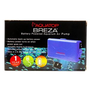 Aquatop BREZA Battery Powered Air Pump with AC Power Failure Sensor – Automatic Backup Power System, Aquarium Air Pump, Versatile & Portable For Aquatic Transport, AC-DC-One