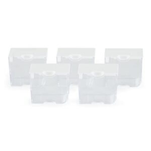 elizabeth ward bead storage solutions clear plastic storage containers (5pc) – medium – organize beads, jewelry making and craft supplies, earrings and more – securely snaps shut, 1-3/4” x 2” x 1-1/8”