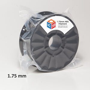 IC3D Black 1.75mm ABS 3D Printer Filament - 1kg Spool - Dimensional Accuracy +/- 0.05mm - Professional Grade 3D Printing Filament - Made in USA