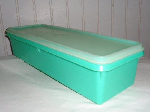 Tupperware Vintage Jadite Green Produce Thin-stor Celery Storage with Frosted Seal #892 Vegetable Crisper Keeper