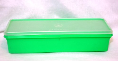 Tupperware Vintage Jadite Green Produce Thin-stor Celery Storage with Frosted Seal #892 Vegetable Crisper Keeper