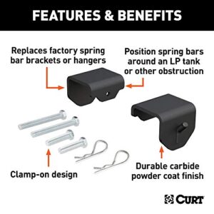 CURT 17003 Weight Distribution Hitch Clamp-On Hookup Brackets , Black