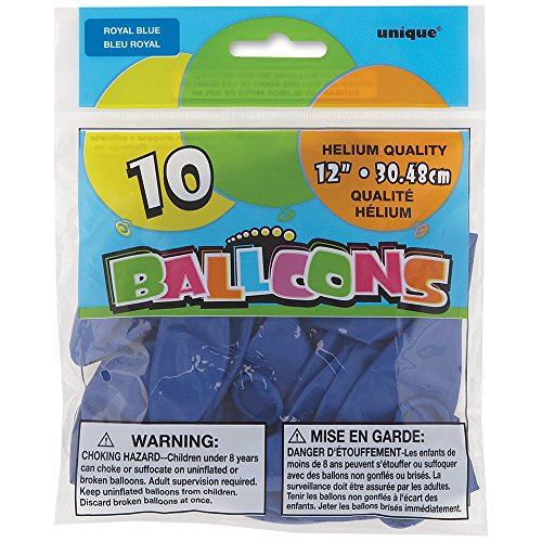 Unique Latex Party Balloons, 12", Royal Blue