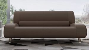 zuri furniture modern aspen brown microfiber leather sofa