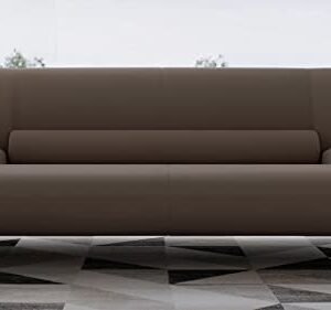 Zuri Furniture Modern Aspen Brown Microfiber Leather Sofa