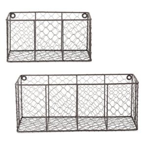 dii chicken wire collection farmhouse vintage wall baskets, assorted basket, vintage grey