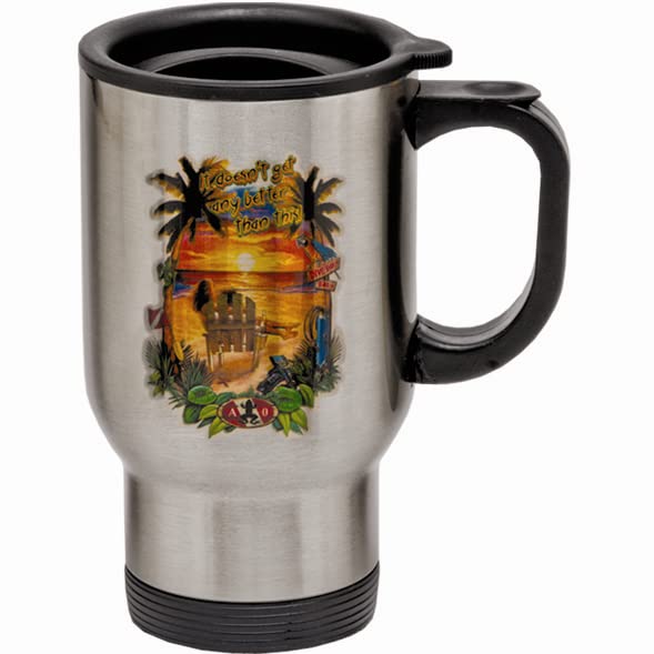 Aqua LEISURE Stainless Steel Travel Mug, A/O Sunset Beach