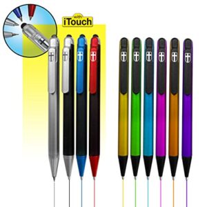 G.T. Luscombe Company, Inc. 10 Piece Inductive Bible Study Pen/Pencil Set | No Smearing or Fading | Cross Imprint | No Bleed Pigmented Ink Black, Blue, Red, Yellow, Green, Pink, Orange, Violet