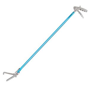 fnova 52" professional snake tongs, most advanced all-in-one snake catcher with patented built-in spring mechanism, no extra repair kit needed, aluminum alloy body, wide jaw ，blue