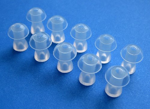 10 Small (S) Soft Replacement Mushroom Domes Eartips Earbuds Compatible with Siemens Touching, Motion, Nitro, Aquaris, Siemens Life, Lotus 12P 13P 13SP 23P 23SP 23M BTE (Behind The Ear) Hearing Aids