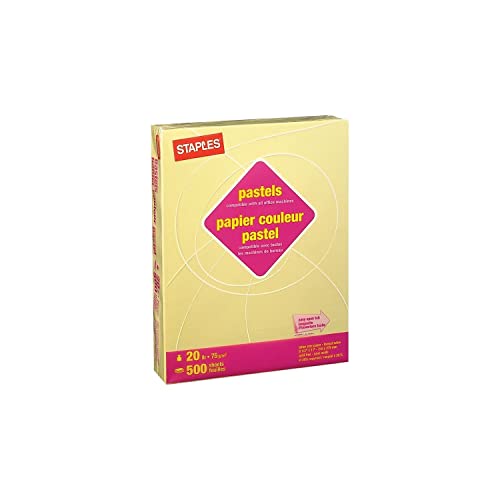 Staples 490948 Pastel Colored Copy Paper 8 1/2-Inch X 11-Inch Canary 500/Ream (14787)