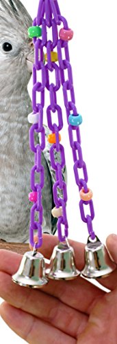 Bonka Bird Toys 1166 Trio Bell Bird Toy Parrot Cage Toys Cages Budgie Parakeet Parrotlet Lovebird. Quality Product Hand Made in The USA