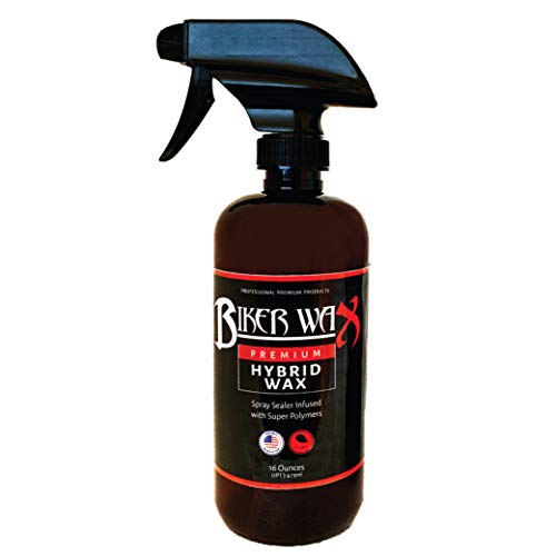 Biker Wax and Plastic Restorer - Car and Motorcycle Spray Wax with Super Hydrophobic Blend, Hybrid Wax Sealant Infused with Super Polymers,16 Ounce