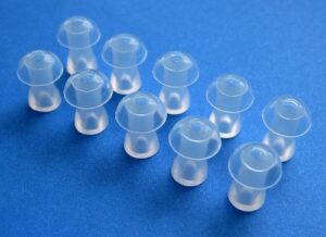 10 small soft replacement mushroom domes eartips compatible with axon f-998, f-139, f-136, f-16p f-16 f-18 f-22 f-28, k-36, a-3, x-136, x-168, v-93, v-99 bte (behind the ear) and pocket hearing aids