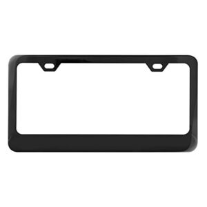 gg grand general 60438 black semi-gloss powder coated license plate frame with 2 holes