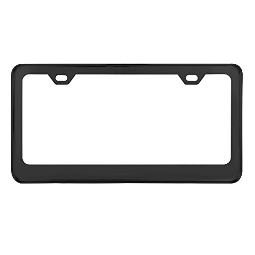 GG Grand General 60438 Black Semi-Gloss Powder Coated License Plate Frame with 2 Holes