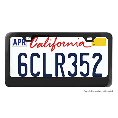 GG Grand General 60438 Black Semi-Gloss Powder Coated License Plate Frame with 2 Holes