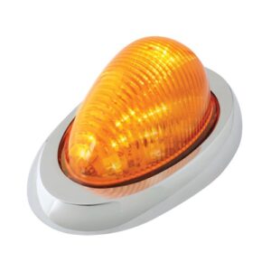 gg grand general 76372 side turn and marker amber/amber 12 led light with chrome cover for freightliner