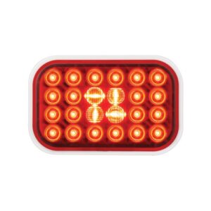 gg grand general 77182 red rectangular pearl 24-led stop/turn/tail sealed light