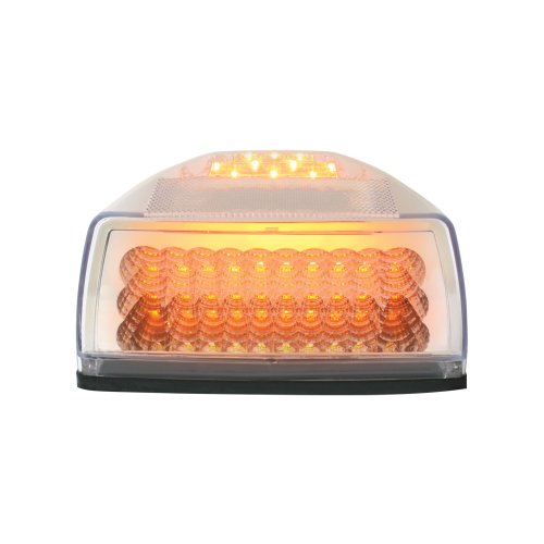 Grand General 77233 Amber Spyder 42-LED Peterbilt Headlight Turn Signal Sealed Light with 3 Wires for Front/Park/Turn Functions and Clear Lens