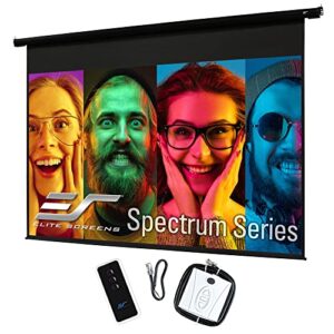 elite screens spectrum, 100-inch diag 16:9, electric motorized 4k/8k ready drop down projector screen, electric100h