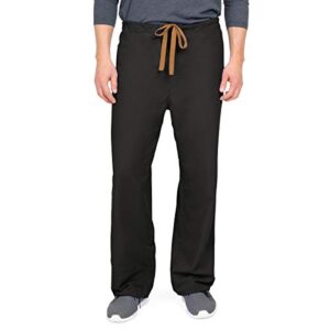 medline performax unisex reversible front-drawstring scrub pants, black, size medium, regular inseam