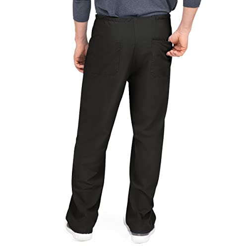 Medline PerforMAX Unisex Reversible Front-Drawstring Scrub Pants, Black, Size Medium, Regular Inseam