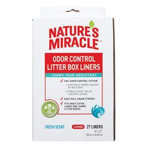 nature's miracle odor control jumbo litter box liners, 27 count