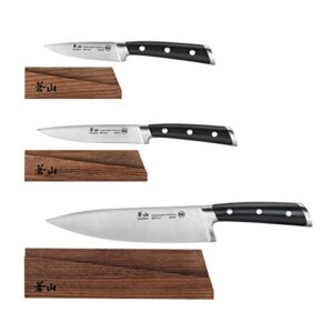 Cangshan TS Series 1020854 Swedish 14C28N Steel Forged 3-Piece Starter Knife Set with Wood Sheaths