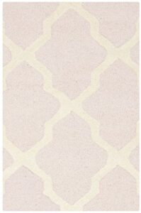 safavieh cambridge collection 2' x 3' light pink / ivory cam121m handmade trellis premium wool accent rug