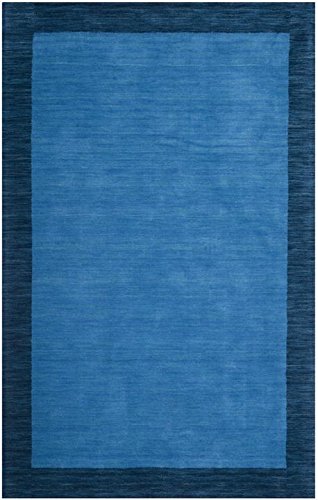 SAFAVIEH Himalaya Collection Area Rug - 8' x 10', Light Blue & Dark Blue, Handmade Wool, Ideal for High Traffic Areas in Living Room, Bedroom (HIM580A)