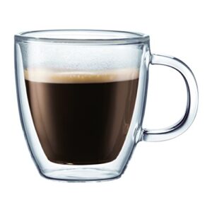 bodum bistro coffee mug, 10 ounce (2-pack), clear
