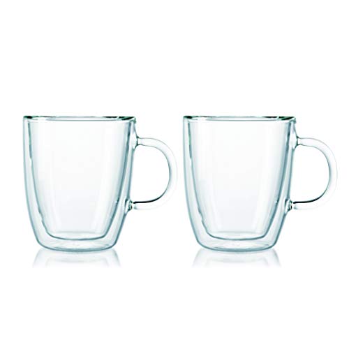 Bodum Bistro Coffee Mug, 10 Ounce (2-Pack), Clear