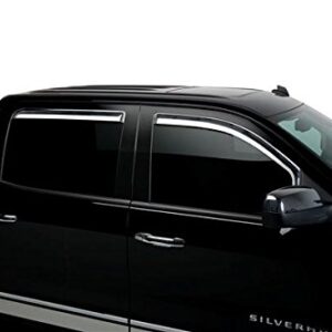 Putco Element Chrome Window Deflectors Fits Chevy Silverado/GMC Sierra 2014-2019 Crew Cab - Set of 4 - in Channel Install