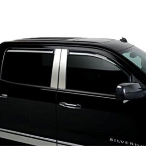 Putco Element Tinted Window Deflectors - Fits Chevy Silverado/GMC Sierra 2014-2019 Crew Cab - in Channel Installation - Front & Rear Set