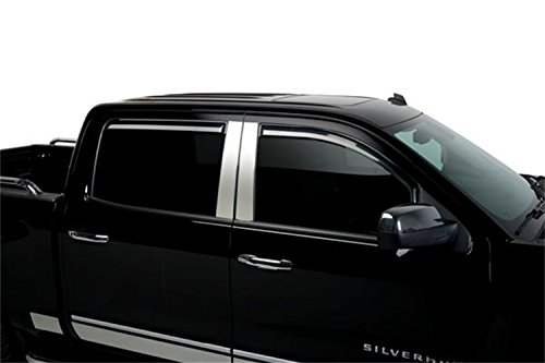 Putco Element Tinted Window Deflectors - Fits Chevy Silverado/GMC Sierra 2014-2019 Crew Cab - in Channel Installation - Front & Rear Set