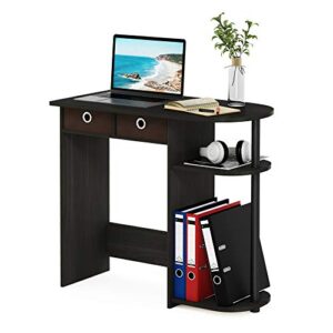 Furinno Go Green Home Laptop Notebook Computer Desk/Table with 2 Drawer Bins, Espresso/Black/Brown