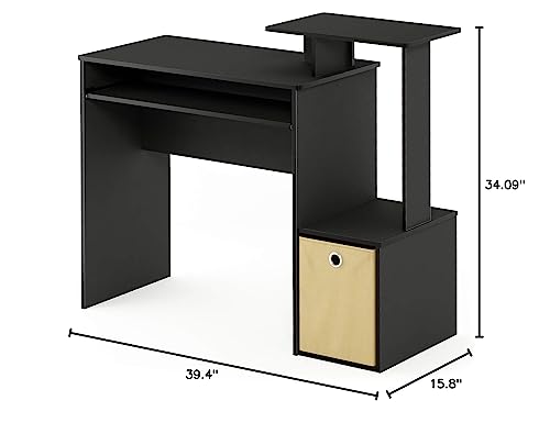 Furinno Econ Multipurpose Home Office Computer Writing Desk, Black/Brown