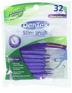 dentek slim brush interdental cleaners 32 count (pack of 3)