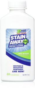 stain away plus denture cleanser 8.1 oz bottle (pack of 2)