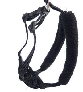 yuppie puppy medium black anti pull mesh dog harness neck sizes 10"-16"