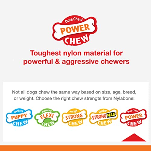 Nylabone Barbell Power Chew Durable Dog Toy Medium up to 35 lbs.