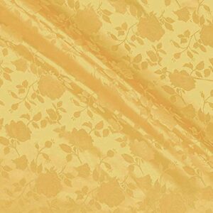 the fabric exchange rose satin brocade jacquard fabric, 58 inches wide - gold - sold by the yard