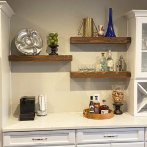 Joel's Antiques, Floating Shelf, Mountable, Rustic, Solid Wood, Pine, Medium Brown, Chunky, (3" x 7" x 36")