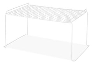 whitmor white wire stacking shelf large