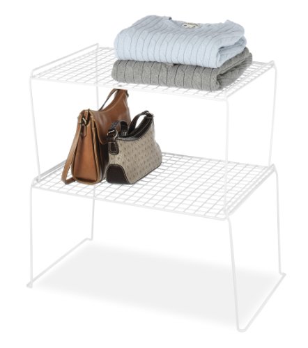 Whitmor White Wire Stacking Shelf Large