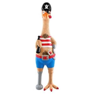 ruffin' it captain jack durable latex chicken dog toy, large