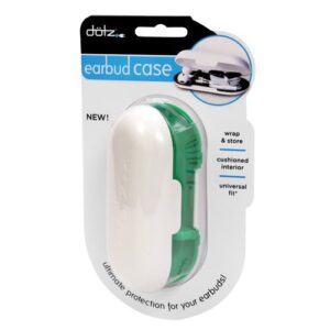 dotz earbud case, protection and storage for earbuds, including wireless earbuds, green (ebc38m-ce)