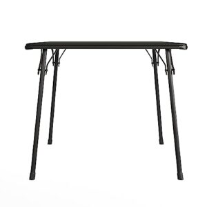 Flash Furniture Madelyn Folding Card Table - Black | Portable Square Table with Collapsible Legs